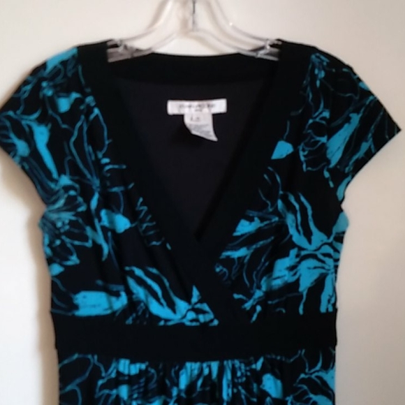 Evan-Picone black and blue dress size 6 - Picture 2 of 13